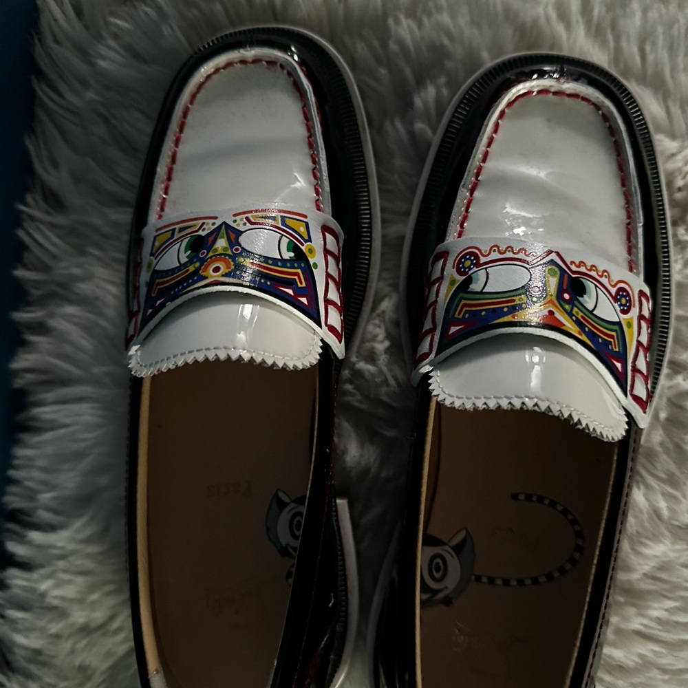 Christian Louboutin Kids Shoes - White with Multicolor Accents